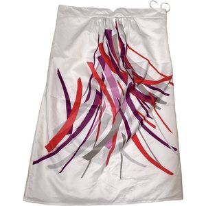 GAP White Strapless Abstract Print Dress